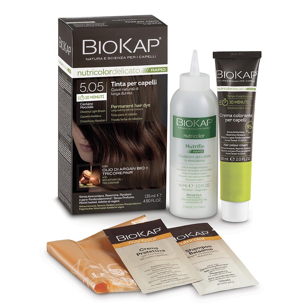 Краска для волос Bios Line BioKap Nutricolor Delicato Rapid 135 мл 5.05 Castano Nocciola Краска для волос Bios Line BioKap Nutricolor Delicato Rapid 135 мл 5.05 Castano Nocciola