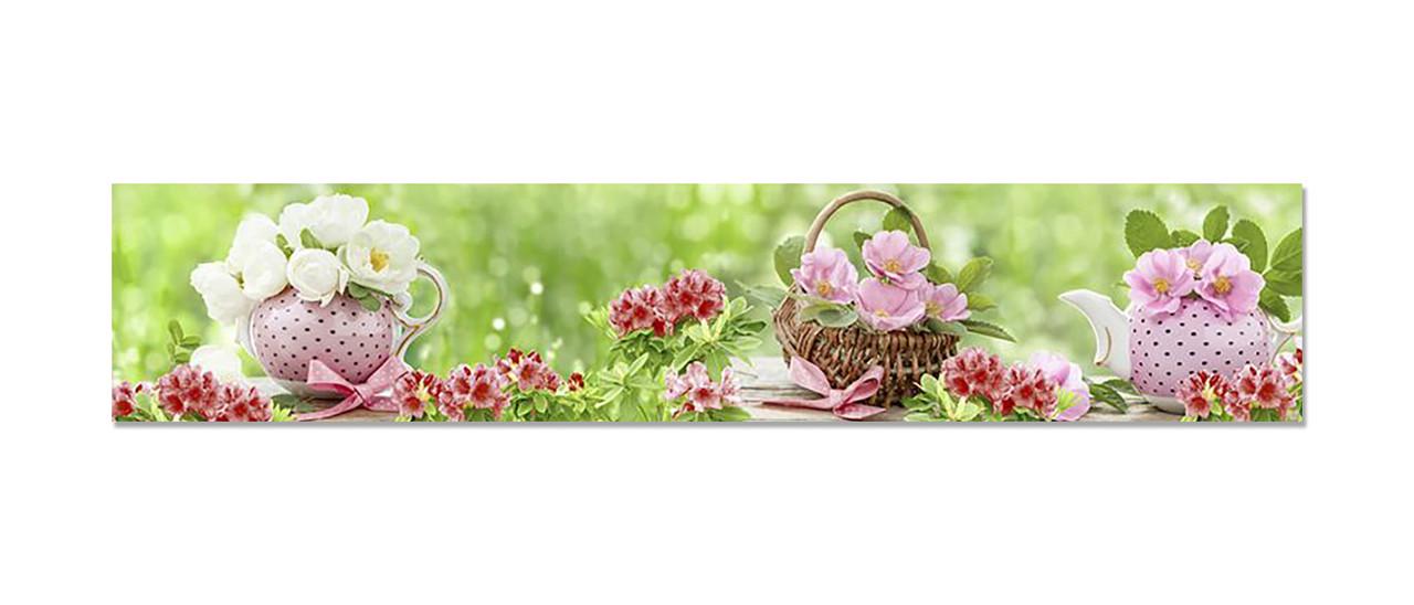 Наклейка виниловая на кухню Zatarga Цветы и Розовый Фарфор 600х3000 мм (1289777154)