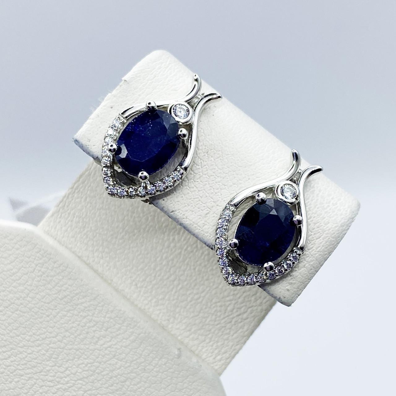 Серебряные серьги с сапфиром 4,37 г (2377022699)