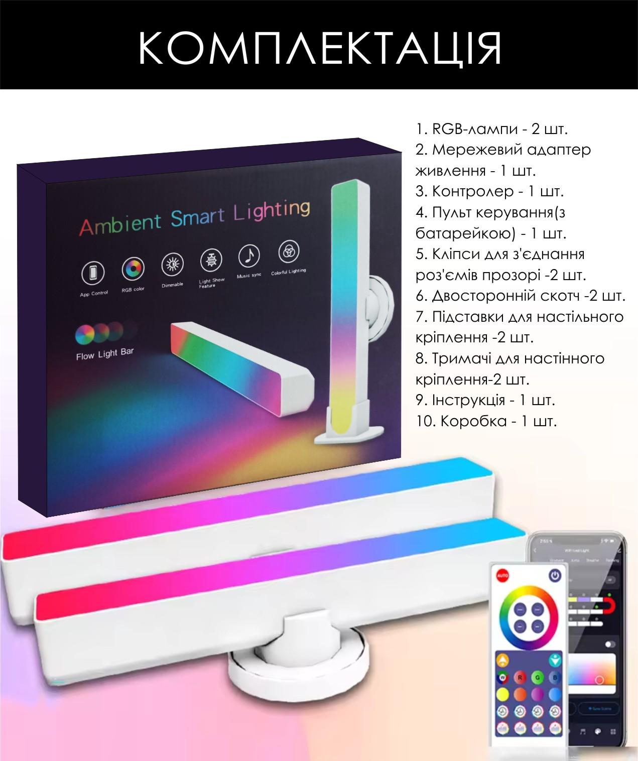 Панели подсветки монитора/телевизора Tuya Smart LED SAL-002B WiFi 2700-6500K RGB Color/White (19895) - фото 10