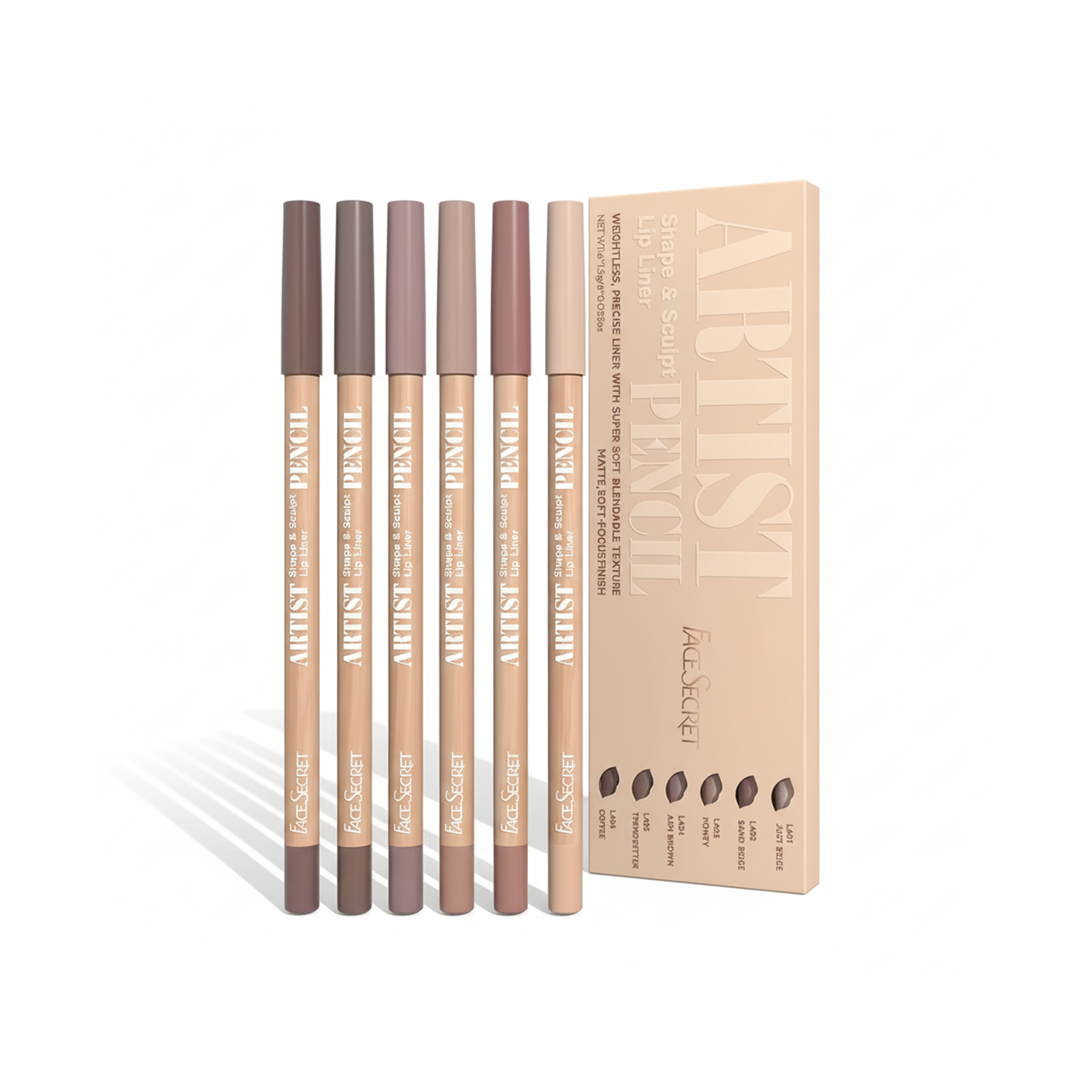 Набір матових олівців для губ Face Secret відтінок Nude brown (3030202834) Набір матових олівців для губ Face Secret відтінок Nude brown (3030202834)