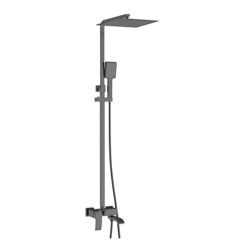 Душевая система KOER KB-56007-07 с тропическим душем латунь Графит матовый (OL-KR5160)