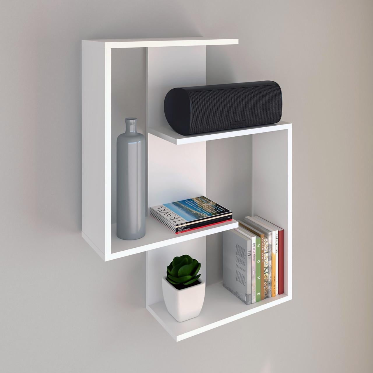 Полка настенная настенная 85х65х19 см Белый (Assen)