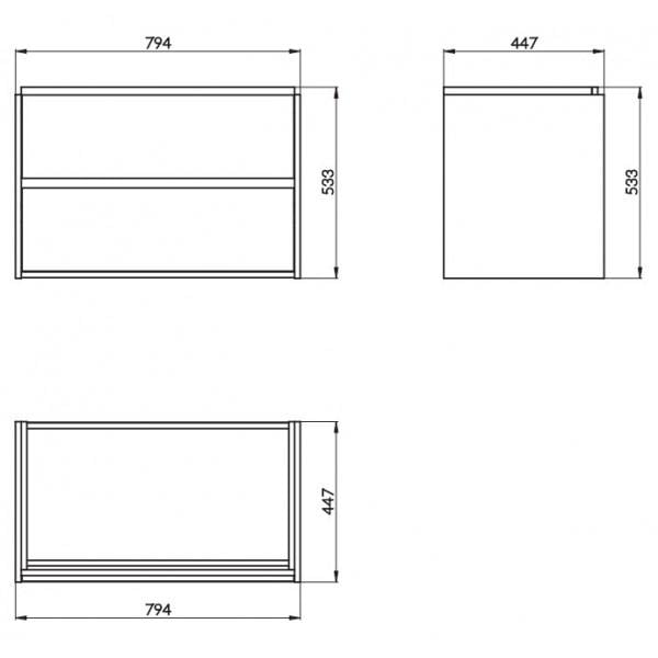 Тумба под умывальник подвесная Cersanit Crea FZZW1008701564 79,4x53,3x44,7 см Белый (94390) - фото 2