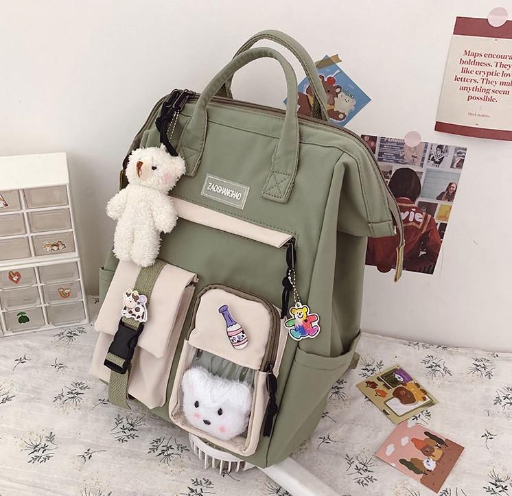 Шкільний рюкзак для дівчинки 5-11 класу в наборі зі значками Education Хакі (964537163) - фото 3 Шкільний рюкзак для дівчинки 5-11 класу в наборі зі значками Education Хакі (964537163) - фото 3