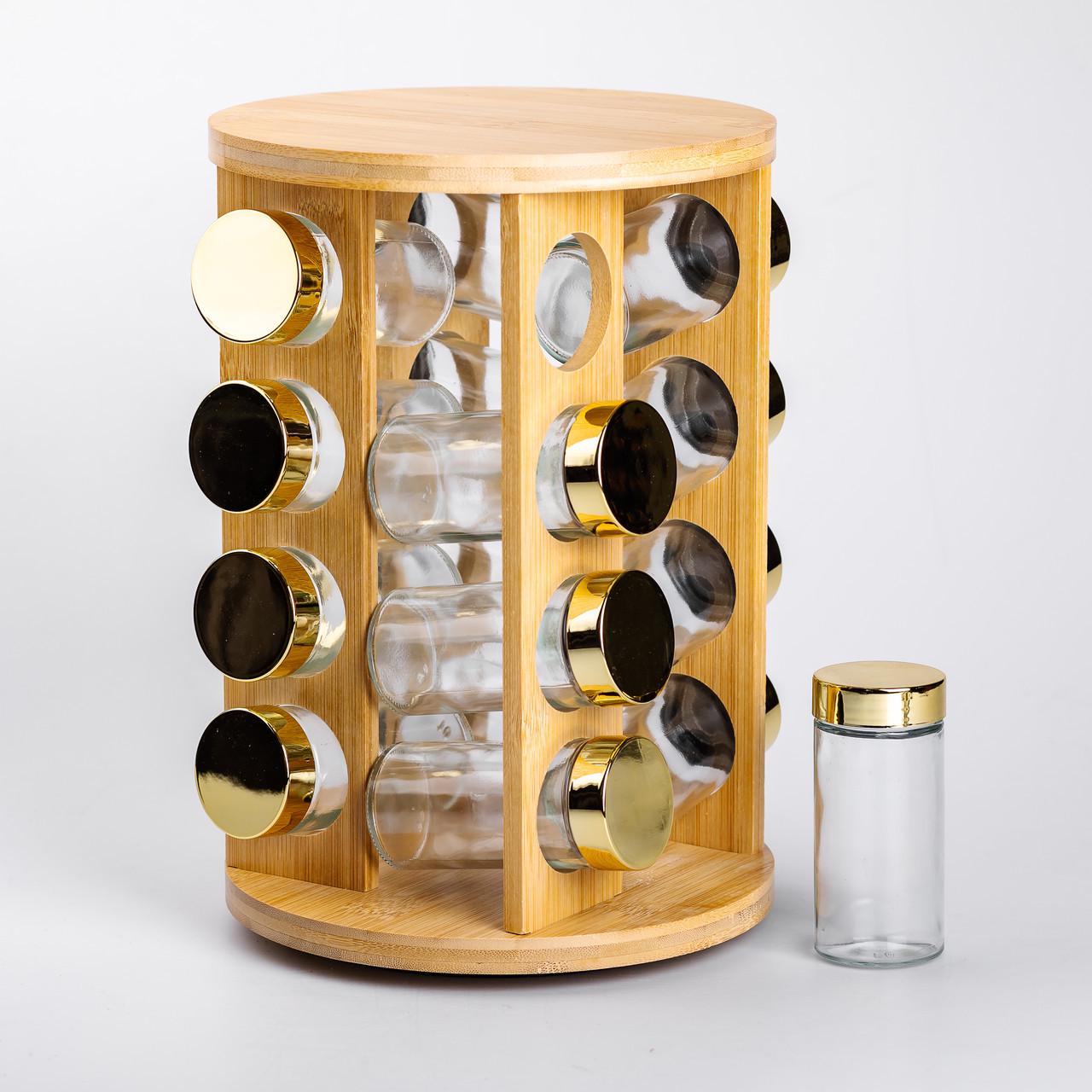 Набір для спецій на дерев'яній підставці 16 шт. (HP-1367) - фото 6