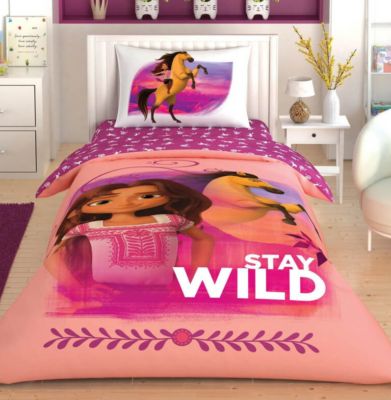 Постільна білизна підліткова Tac Disney Spirit Stay Wild ранфорс полуторна