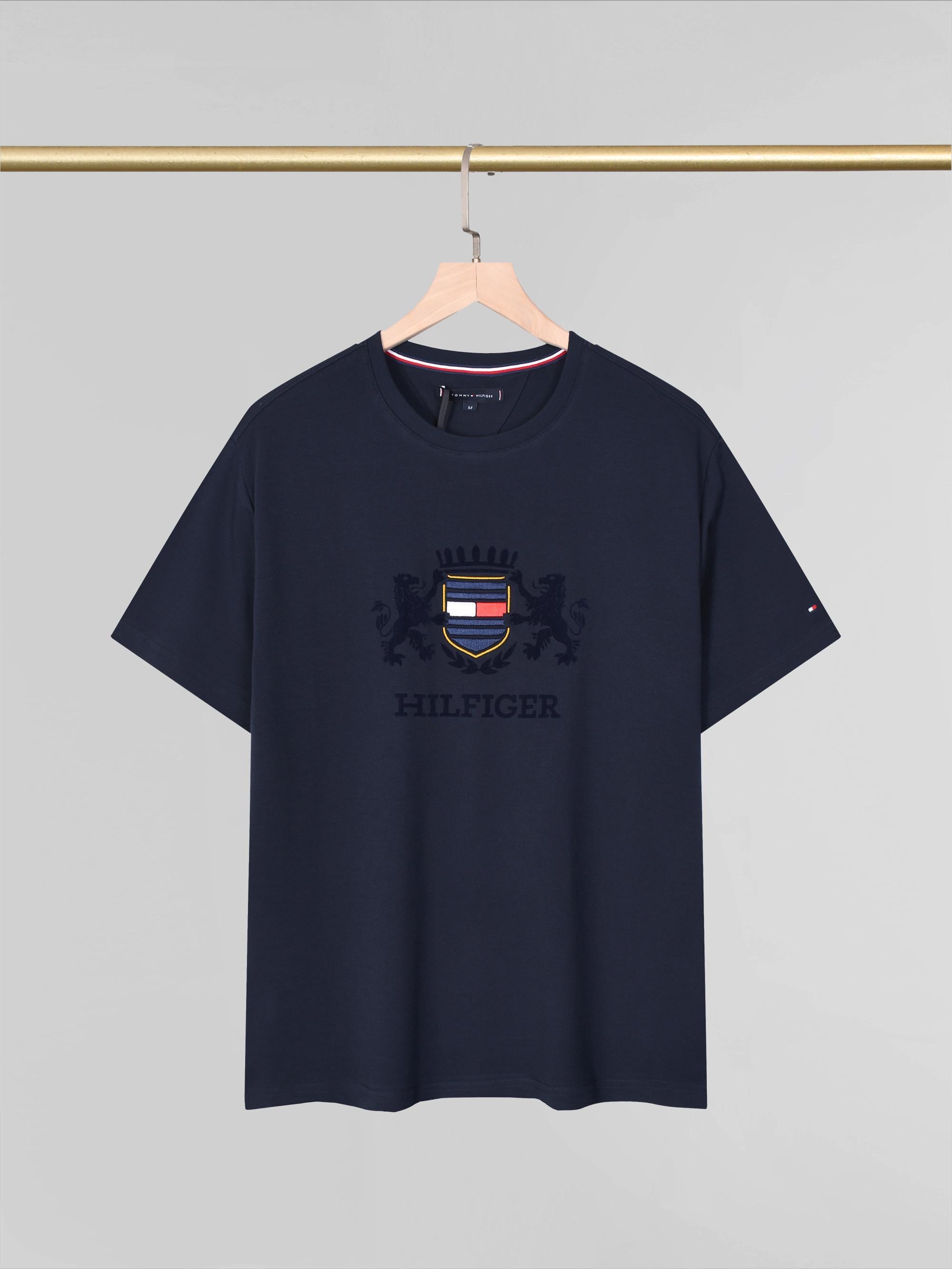 Футболка мужская в стиле Tommy Hilfiger Crest Tee T-Shirt M Темно-синий (TH12003.1M)