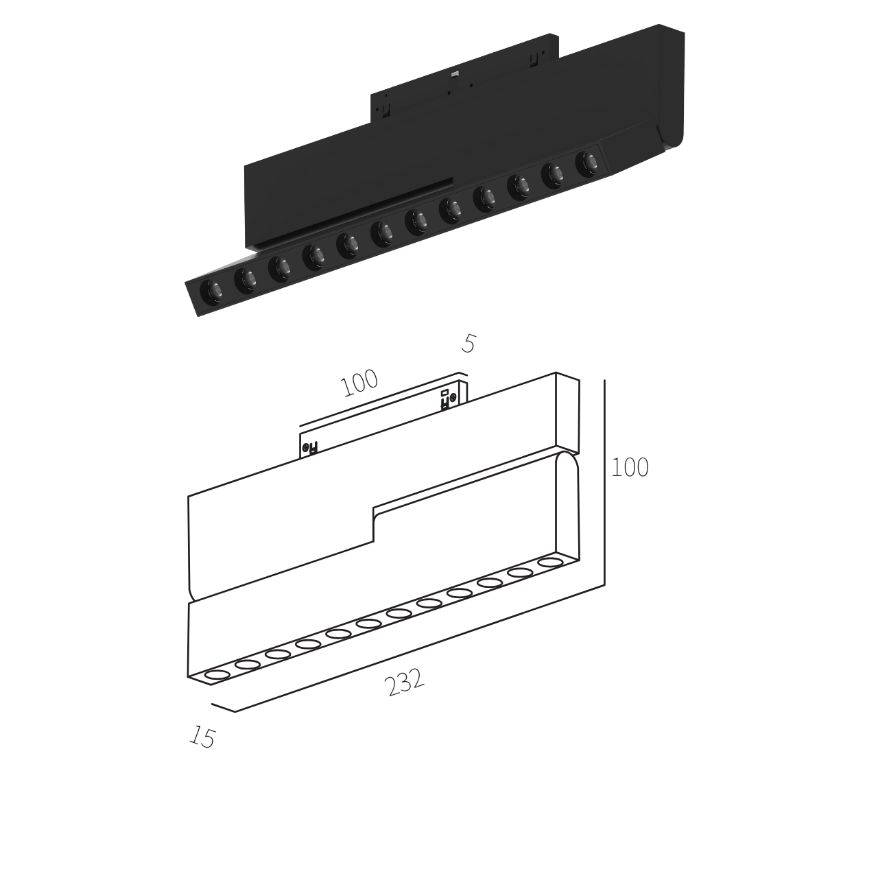 Світильник магнітний трековий MERALLI POINT BOX ROTABLE 232 12W 3000K/6000K регульована Чорний (TRPVPBR232) - фото 2 Світильник магнітний трековий MERALLI POINT BOX ROTABLE 232 12W 3000K/6000K регульована Чорний (TRPVPBR232) - фото 2