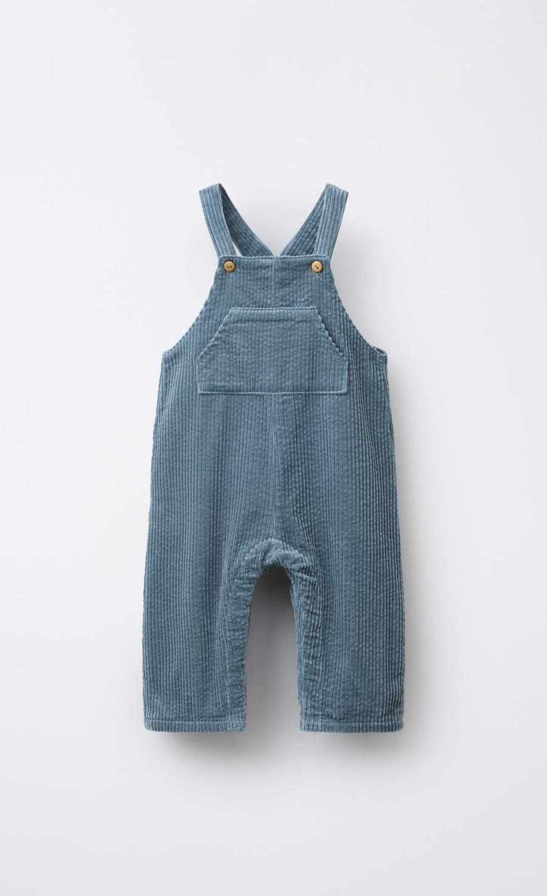 Напівкомбінезон дитячий вельветовий для хлопчика Zara 74 см Блакитний (26021807B)