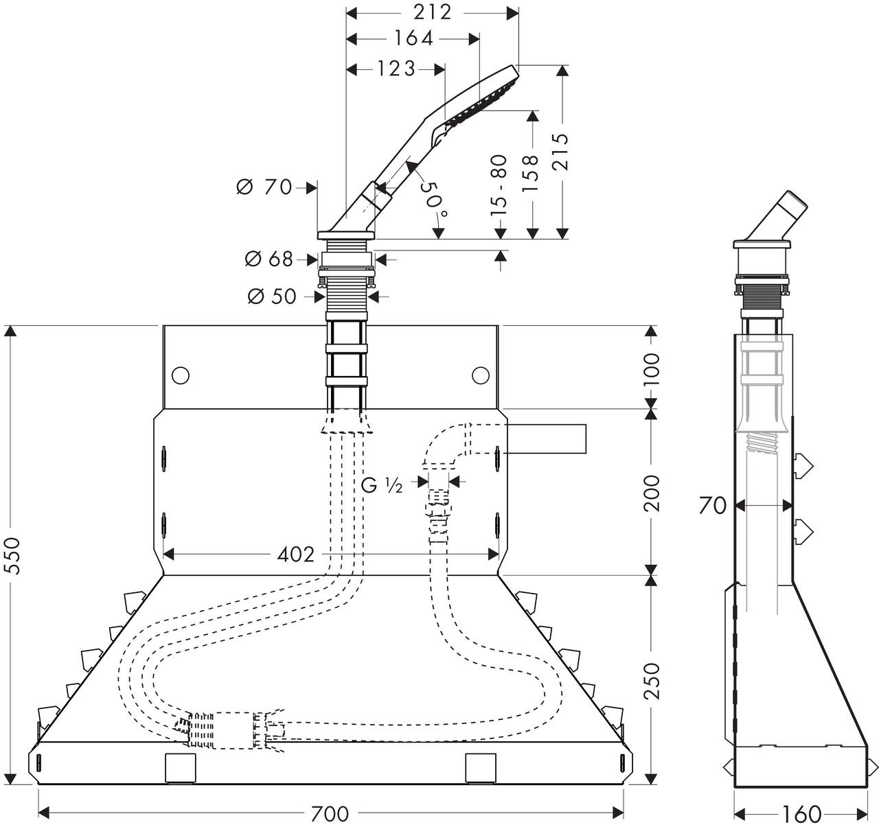 Набор на край ванны Axor CITTERIO Бронза брошенная (19418140) - фото 2 Набор на край ванны Axor CITTERIO Бронза брошенная (19418140) - фото 2