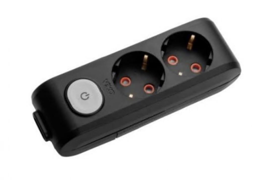 Колодка двомісна Viko Multi-Let з заземленням та вимикачем Чорний (27848324)