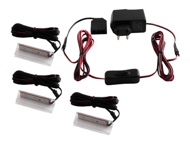 Комплект светодиодных клипс пластиковых LEDUA для подсветки стеклянных полок 3шт 110-240В белый (35502609)