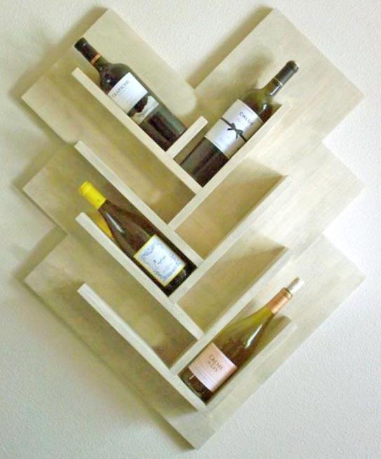 Полка для вина настенная из дерева Атикаши 8 Бланже (ПНК-823001)