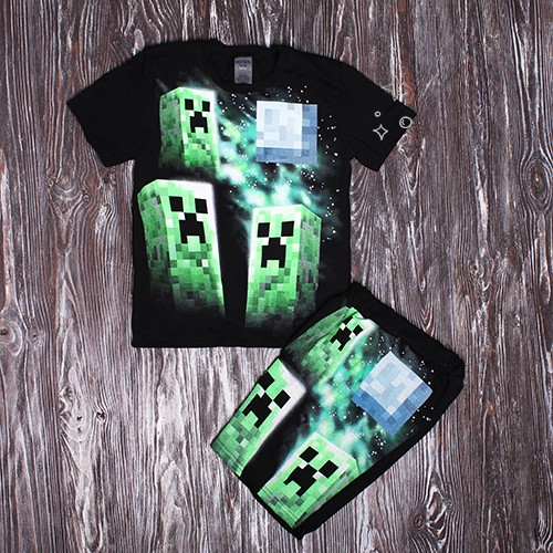 Костюм дитячий з принтом Minecraft Кріпер світиться у темряві 116 см (27132825)
