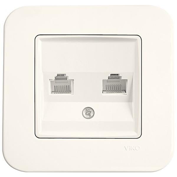 Розетка комп'ютерна/телефонна Viko Rollina Кремовий (00000012915)