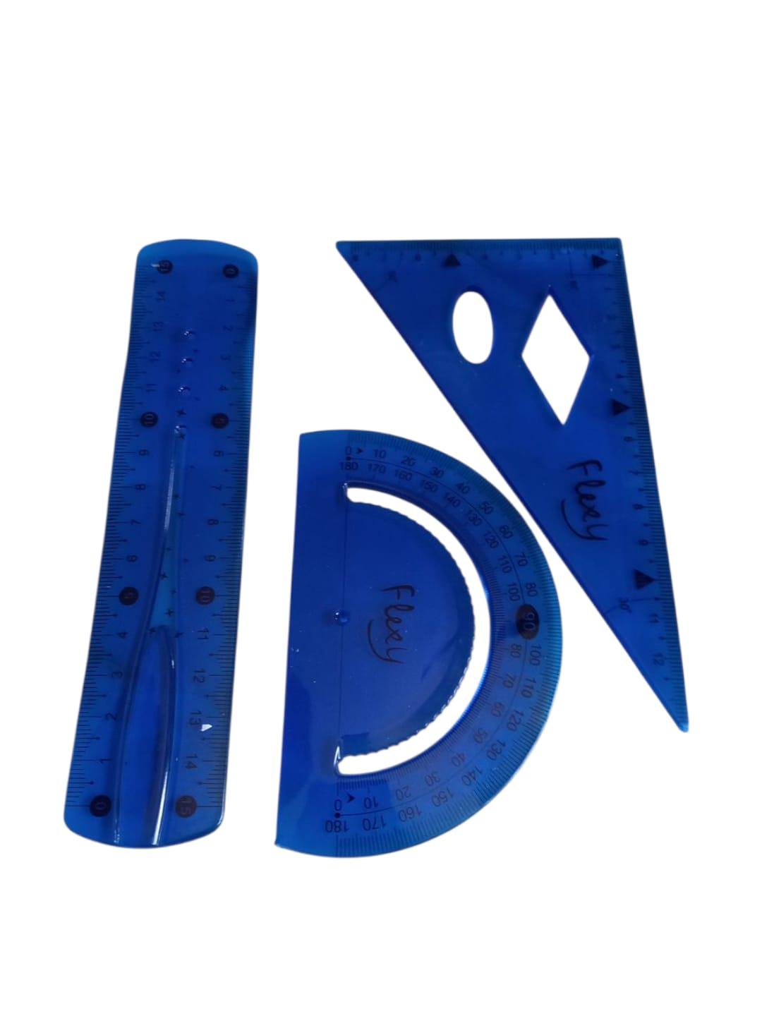 Набір гнучких лінійок Flex косинець/транспортир/лінійка 15 см Синій (28926624) Набір гнучких лінійок Flex косинець/транспортир/лінійка 15 см Синій (28926624)