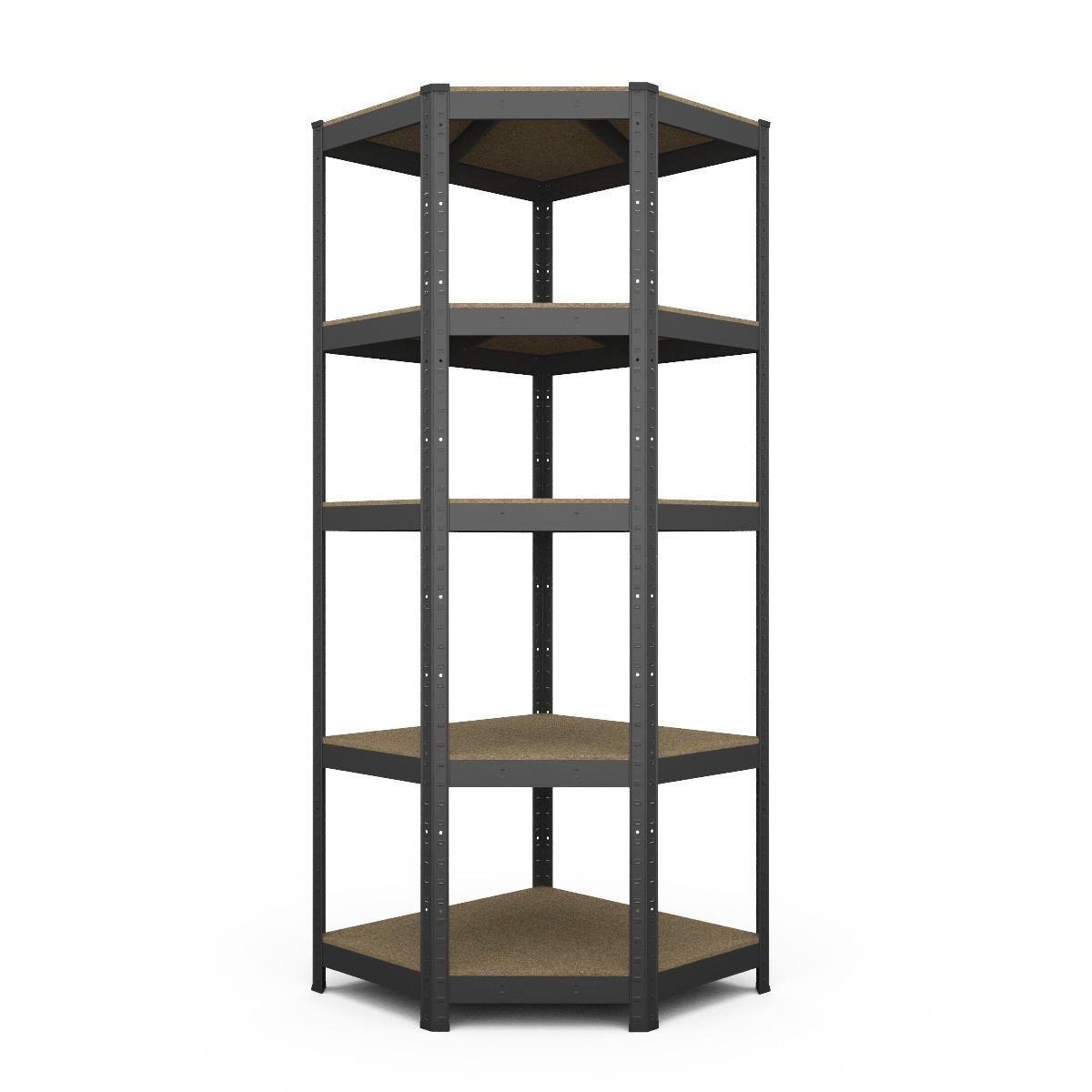 Стеллаж угловой Меткас Бюджет КД крашенный металлический ДСП 150 кг/полка 5 полок 1800х700х400x425 мм (3DPanda-BYK180160704051)