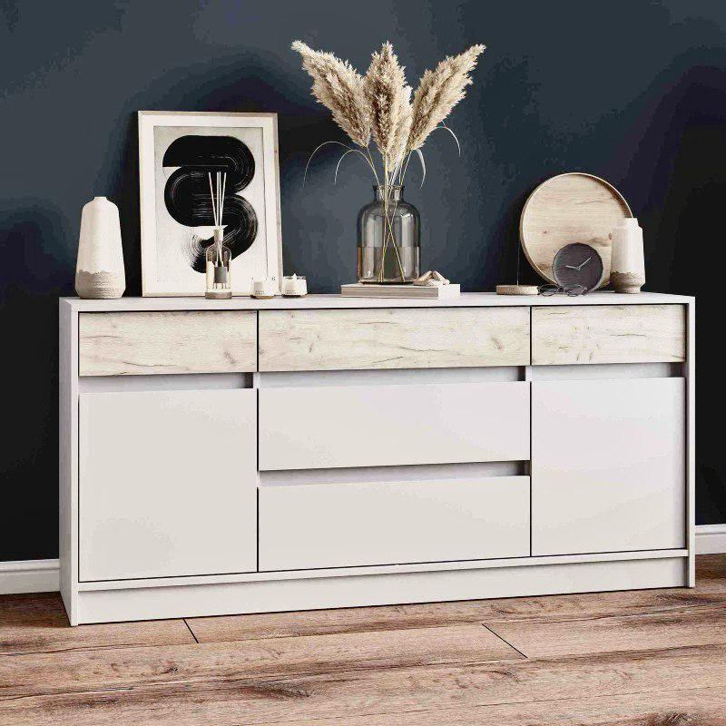 Комод 1600 Стайл 1602x390x754 мм Белый/Серый Комод 1600 Стайл 1602x390x754 мм Белый/Серый