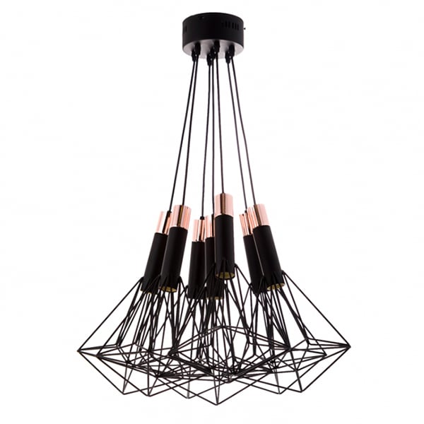 Люстра Flora на 7 ламп с геометрической абстракцией (ZW069/7) Люстра Flora на 7 ламп с геометрической абстракцией (ZW069/7)