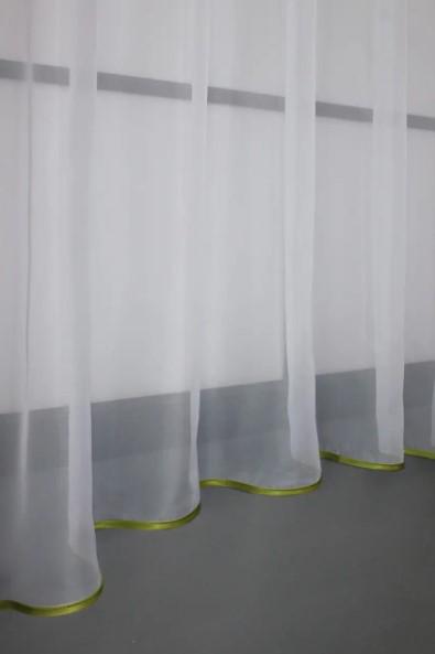 Фіранка кухонна з аркою 280х170 см Білий/Золотисто-зелений (036к) - фото 2 Фіранка кухонна з аркою 280х170 см Білий/Золотисто-зелений (036к) - фото 2