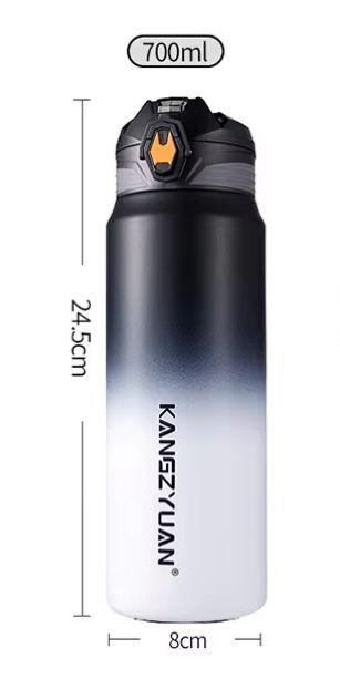 Термос із нержавіючої сталі KANGZYUAN з подвійною стінкою вакуумний 700 мл градієнт Чорний (2456514563) - фото 14 Термос із нержавіючої сталі KANGZYUAN з подвійною стінкою вакуумний 700 мл градієнт Чорний (2456514563) - фото 14