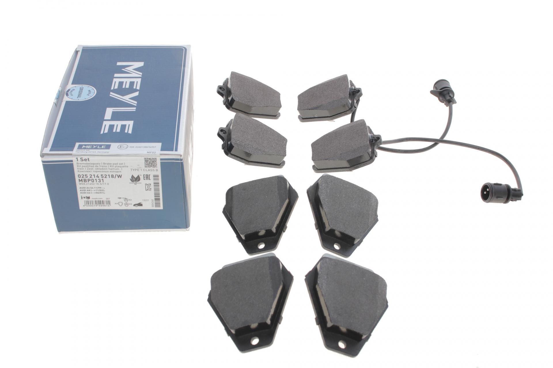 Гальмівні колодки передні Meyle для Audi A8 94-00 (025 214 5218/W)