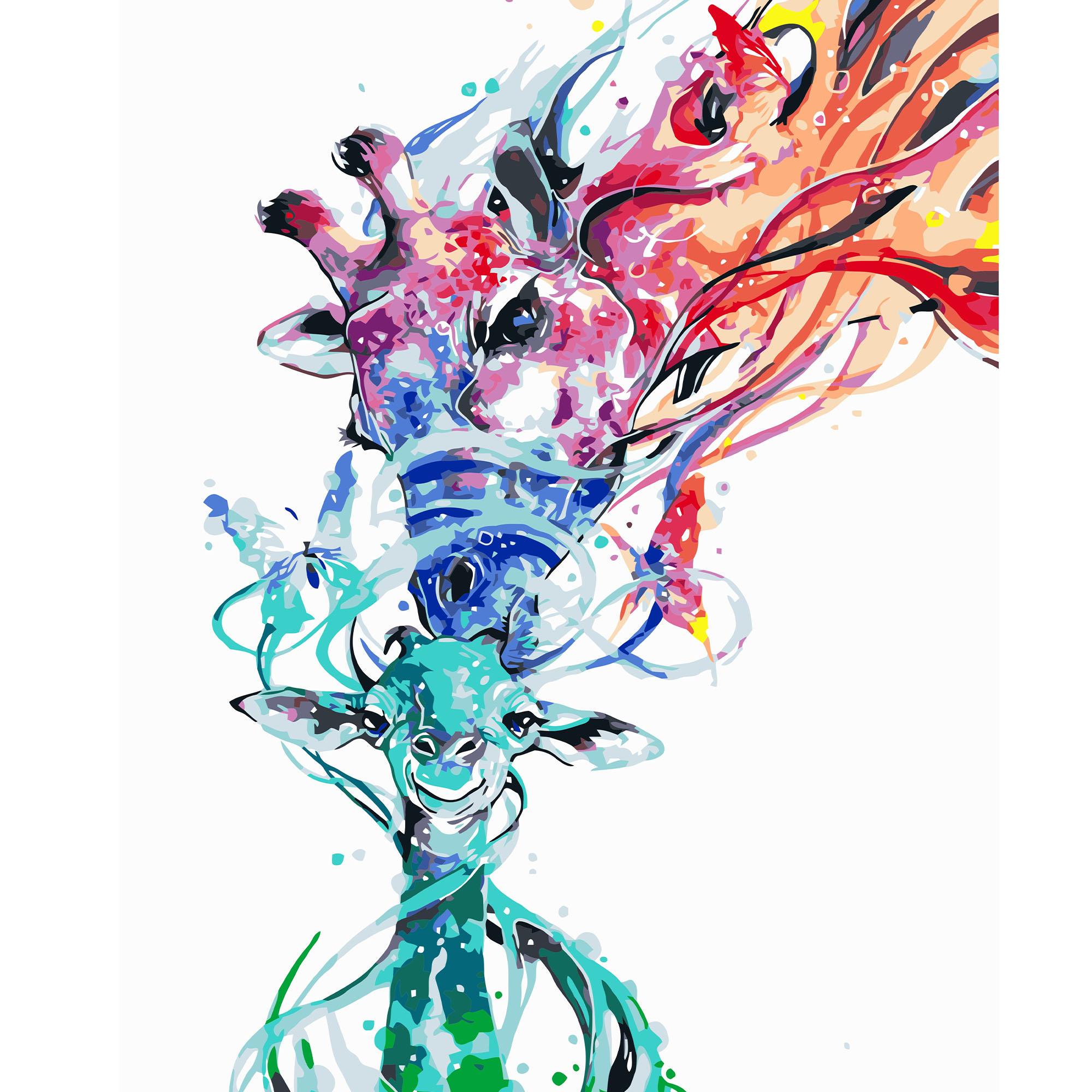 Картина за номерами Strateg Яскраві жирафи 40x50 см (VA-0701)