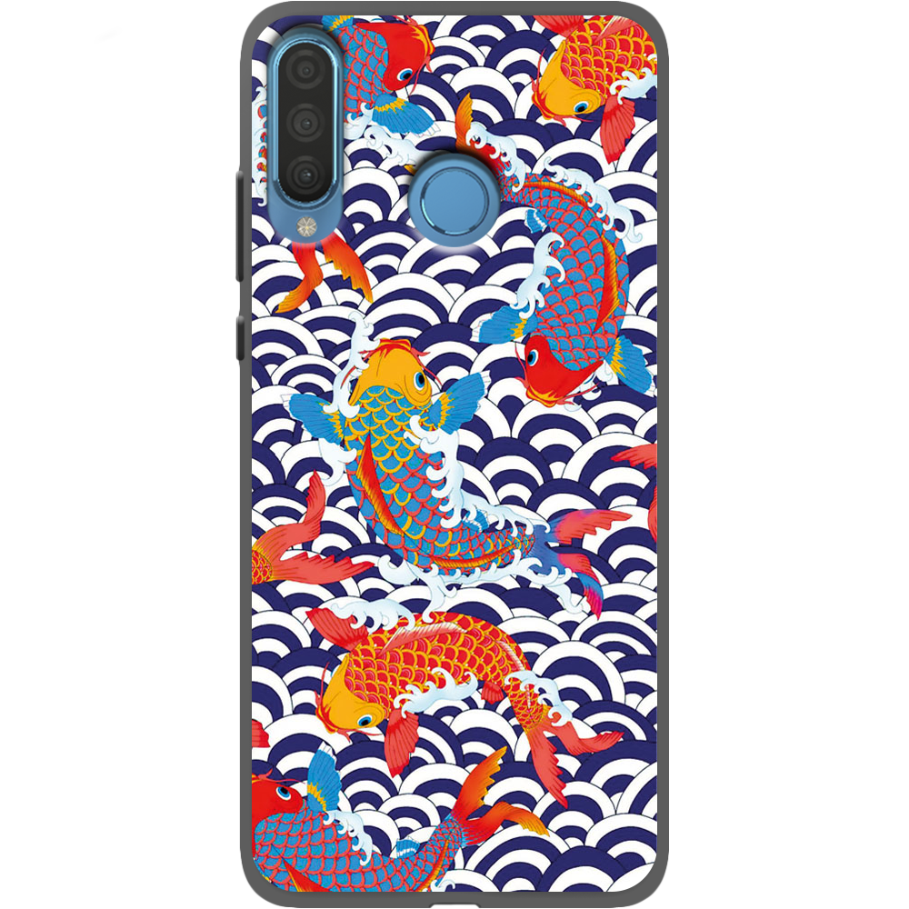 Чехол Boxface Huawei P30 Lite Koi Fish Черный силикон (36871-up2477-37511)