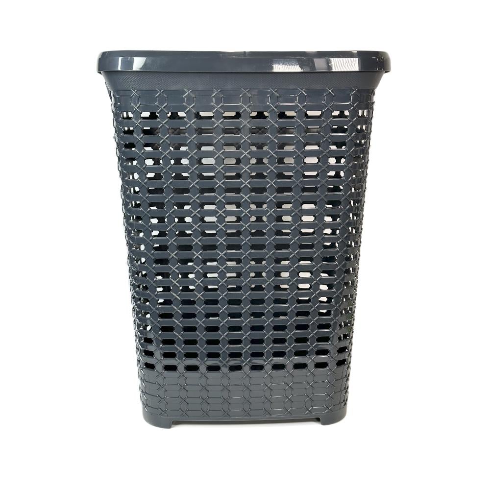 Корзина для белья SNMZ PREMIUM с крышкой пластик Антрацитовый