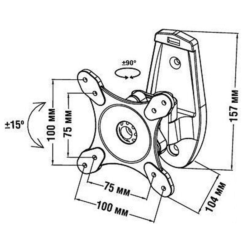Кріплення для телевізора Tecro Nano 1 настінний 15-26" (tf1322) - фото 8 Кріплення для телевізора Tecro Nano 1 настінний 15-26" (tf1322) - фото 8