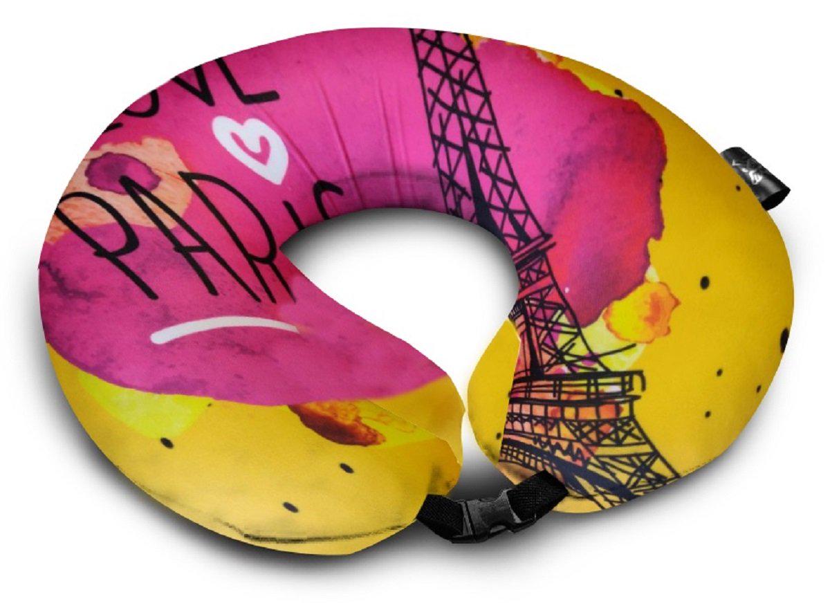 Подушка дорожная с рисунком Париж (P0414)