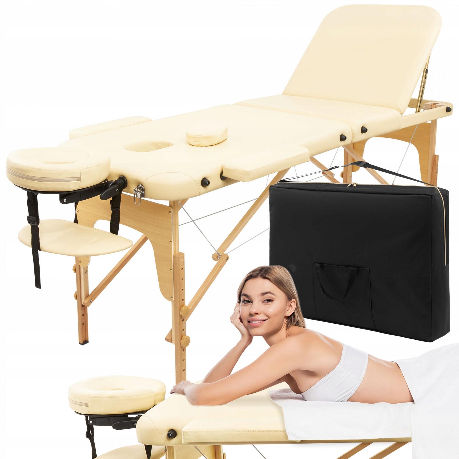 Массажный стол складной 4fizjo Massage Table+ Wood W60 Beige (39444) - фото 10