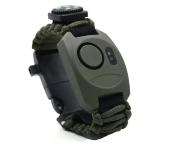 Браслет тактический 8в1 сирена компас огниво светодиодный сигнал SOS Хаки (KG-6449)