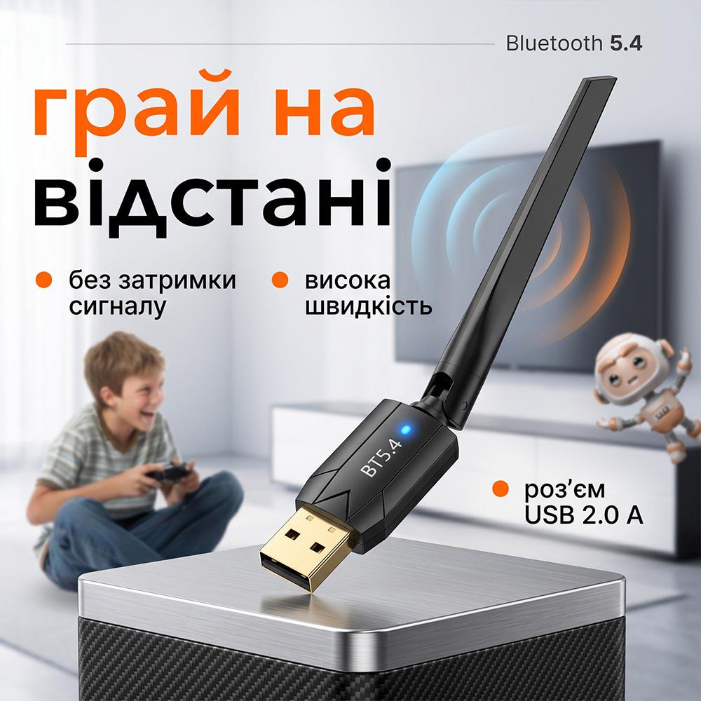 Адаптер Bluetooth USB 2.0 5.4 150 м Черный (0295-0001) - фото 7