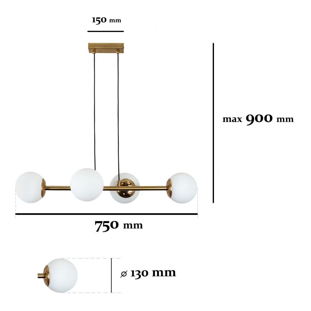Люстра 7529909-4 BRZ+WH Бронзовий/Білий (LVS4784) - фото 2