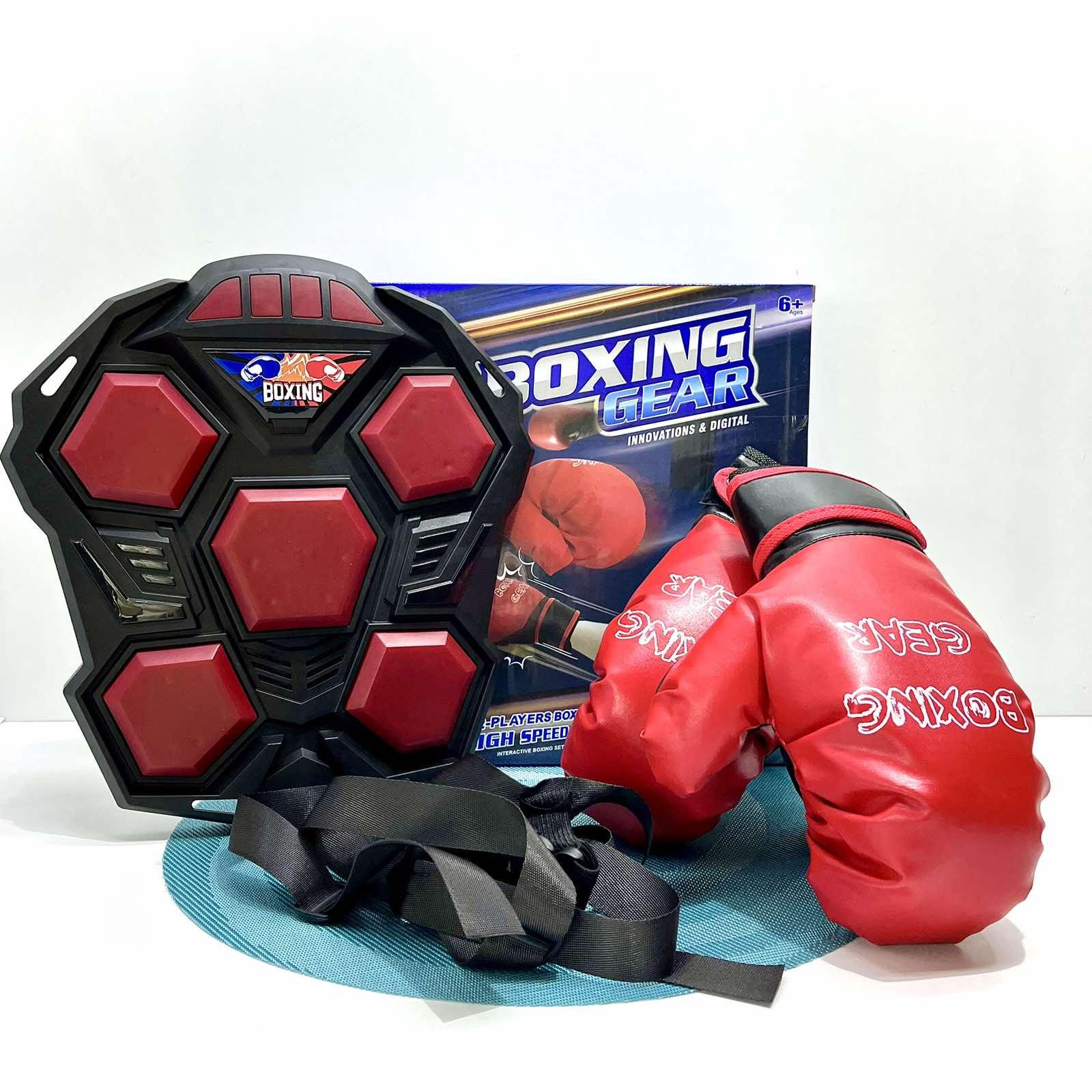 Боксерский набор музыка/звук/свет перчатки 2 шт. 22 см Черно-красный (MR 1247) Боксерский набор музыка/звук/свет перчатки 2 шт. 22 см Черно-красный (MR 1247)