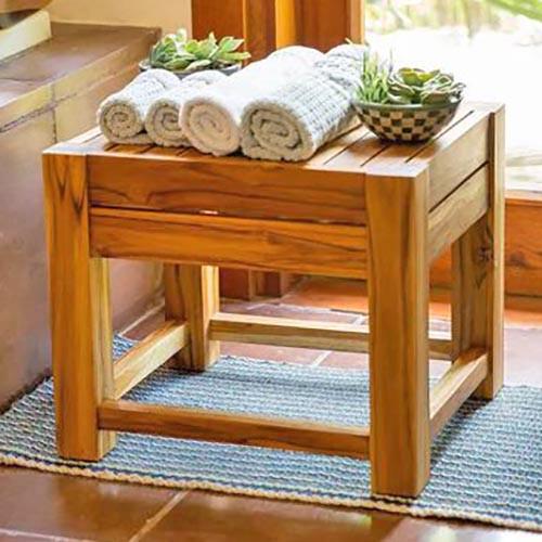 Табурет для ванной из дерева Стопли Охра (ТВН-000304)