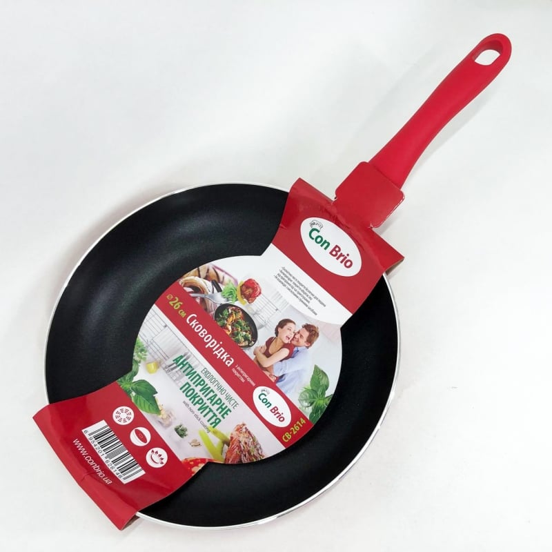 Сковорода Con Brio CB-2614 антипригарное покрытие XYLAN 26 см Red (tf5175) - фото 8