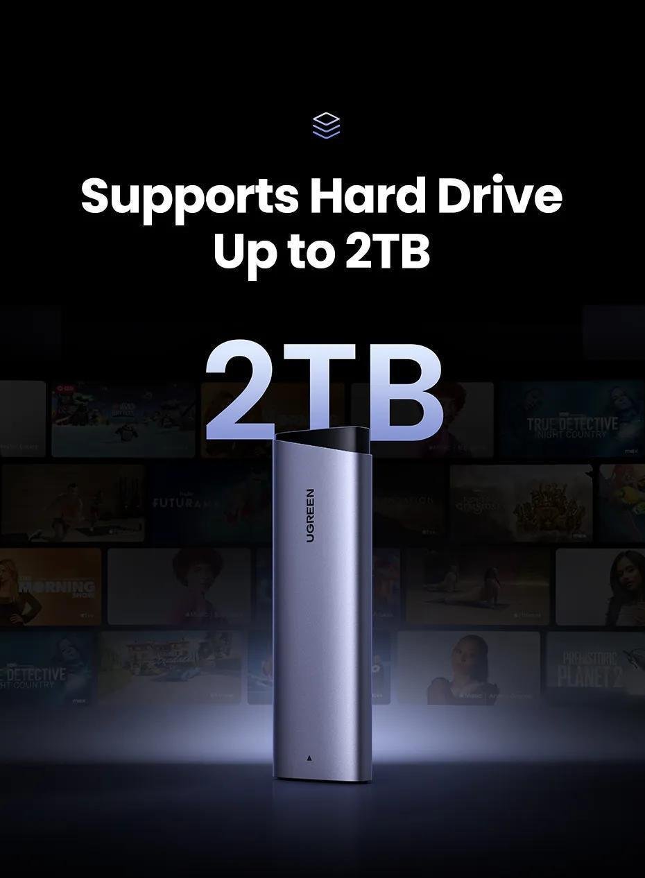 Зовнішній SSD курпус UGREEN M.2 NVMe USB 3.2 Gen2 10 Гбіт/с алюмінієвий Сірий (35267) - фото 13 Зовнішній SSD курпус UGREEN M.2 NVMe USB 3.2 Gen2 10 Гбіт/с алюмінієвий Сірий (35267) - фото 13