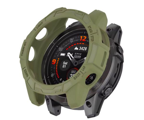 Чехол силиконовый без стекла Protective Cover для Garmin Epix Pro Gen 2 51 мм/Fenix 7x Pro Оливковый
