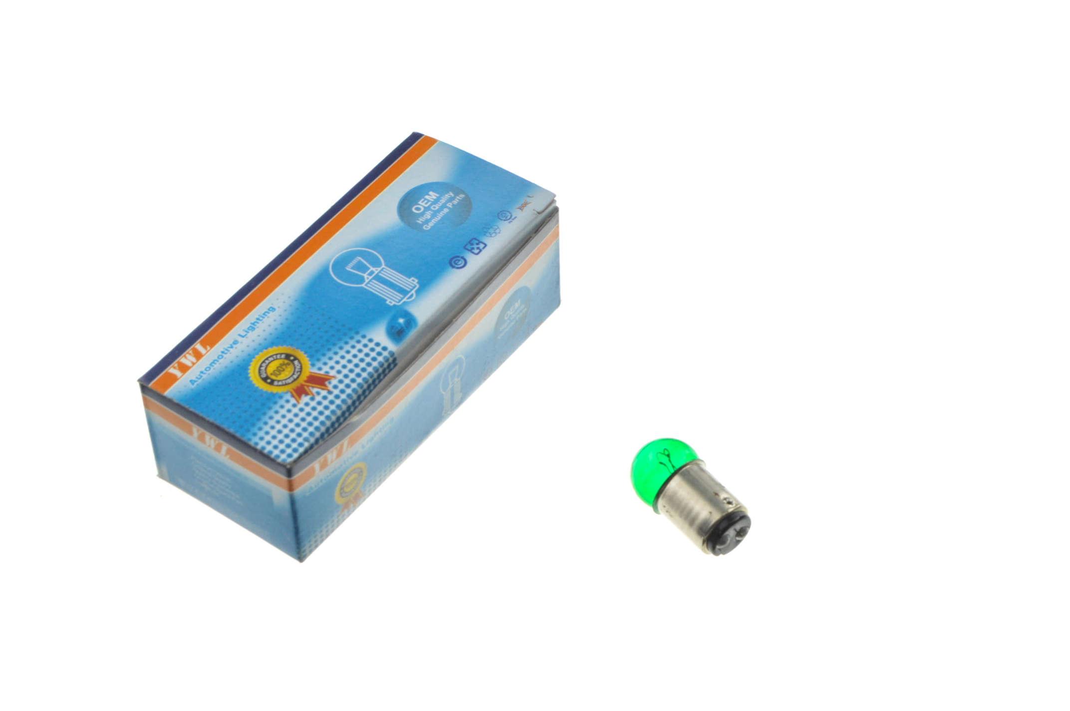 Лампа YWL S25 2PIN 12V 10W/5W Зеленый (L-234)