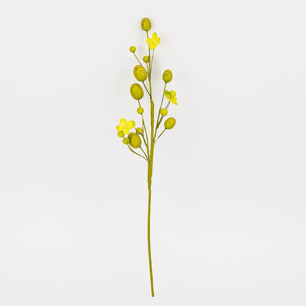 Декоративная веточка Зеленые пасхальные яйца 57 см (5107-019/6)