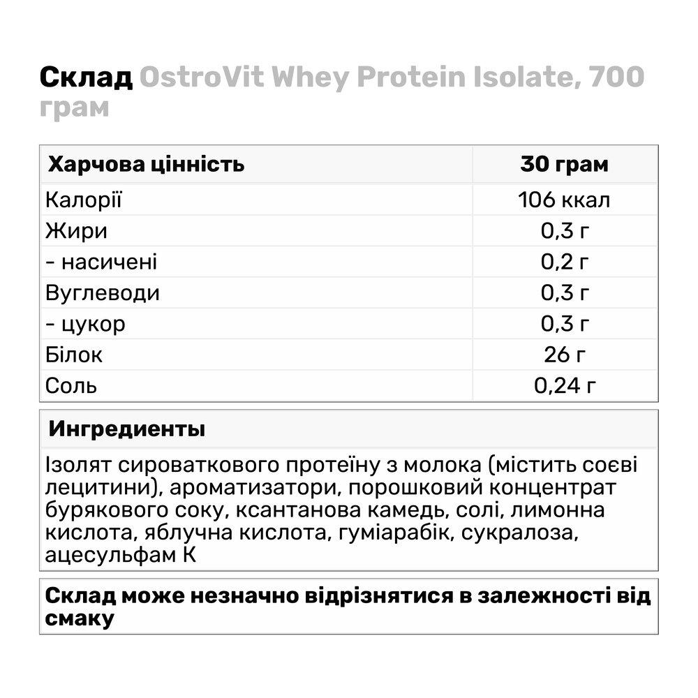 Протеїн OstroVit Whey Isolate 700 г Шоколадні вафлі (5782V10177) - фото 3