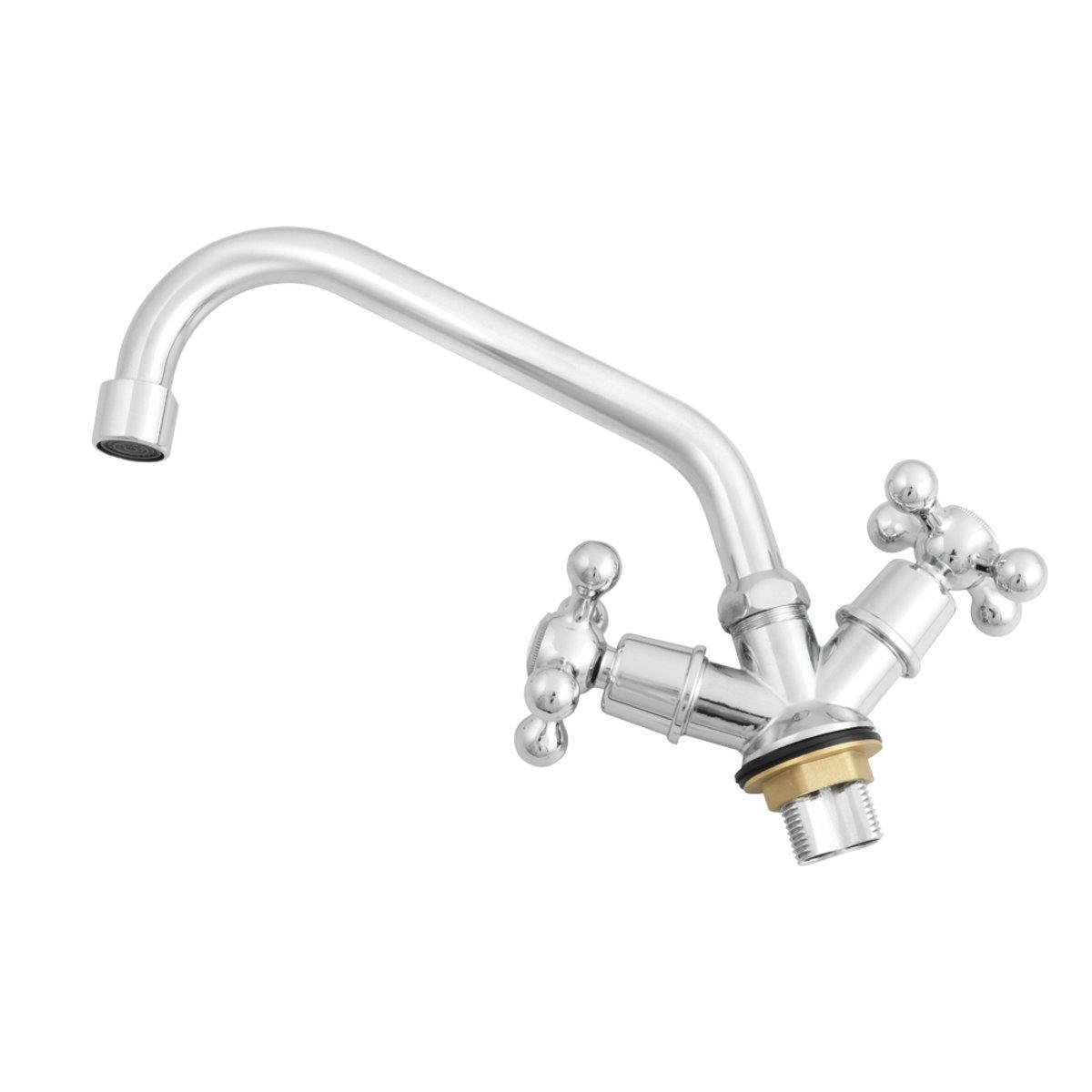 Смеситель для умывальника Venta VM425UC двухвентильный в ванную цинковый сплав врезной Хром - фото 2