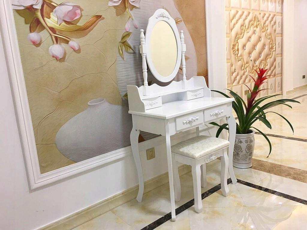 Туалетный столик Care Life с табуретом 75x147x40 см Белый матовый (65460131) - фото 4 Туалетный столик Care Life с табуретом 75x147x40 см Белый матовый (65460131) - фото 4