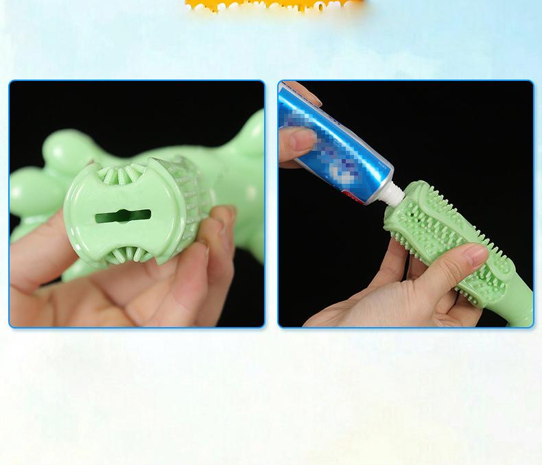 Іграшка для чищення зубів для собак 11503 12,6х9х4 см Зелений (4570272) - фото 4 Іграшка для чищення зубів для собак 11503 12,6х9х4 см Зелений (4570272) - фото 4