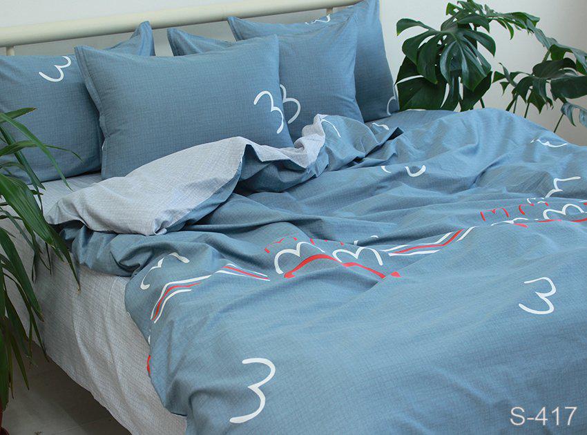 Комплект постільної білизни з компаньйоном S417 євро (29-77-TAG satin evro-417-2)
