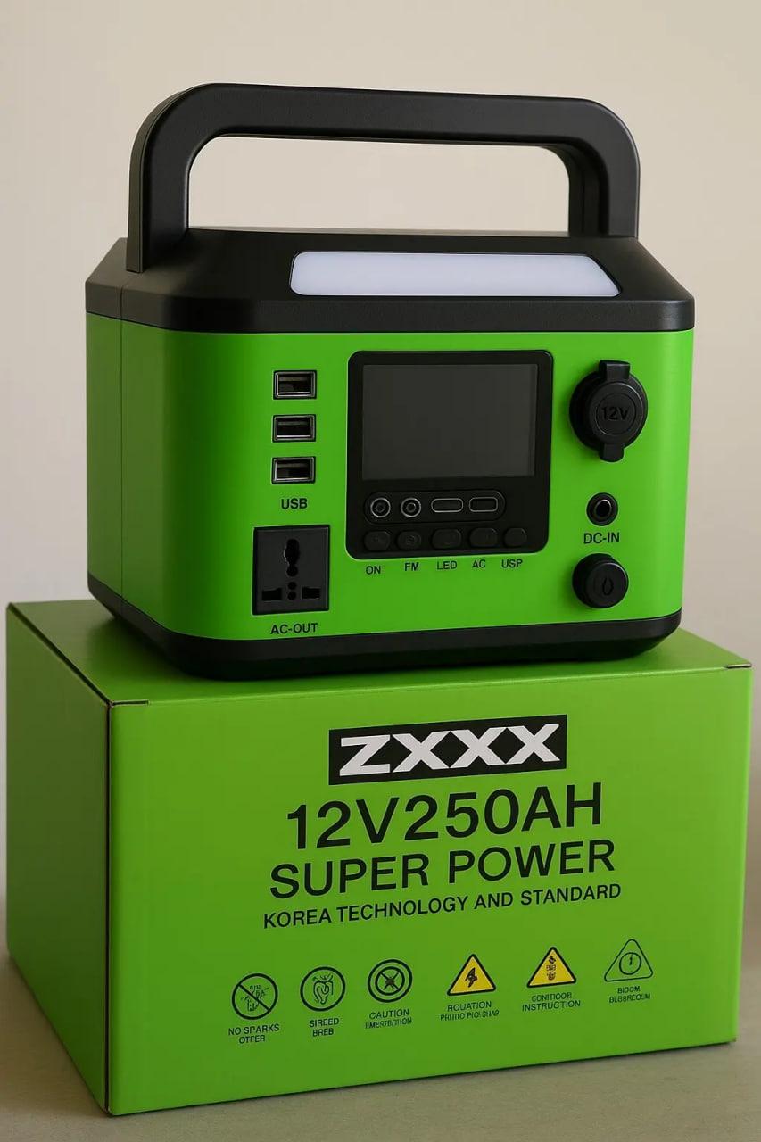 Электростанция портативная ZXX Super Power 500Wh 1000W 220V Зеленый Электростанция портативная ZXX Super Power 500Wh 1000W 220V Зеленый
