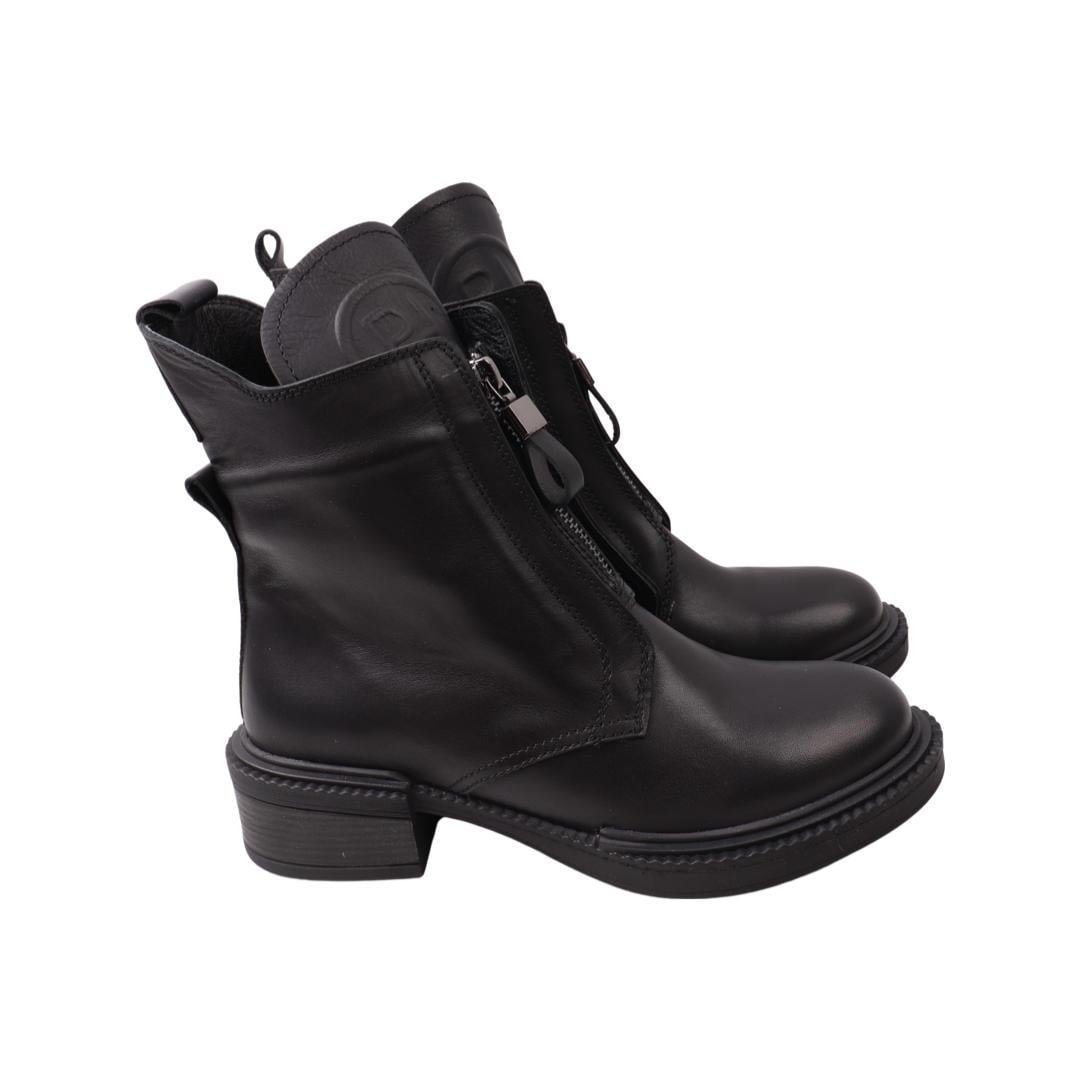 Ботинки женские Aquamarin из кожи р. 39 Черный (2038-22ZHC)